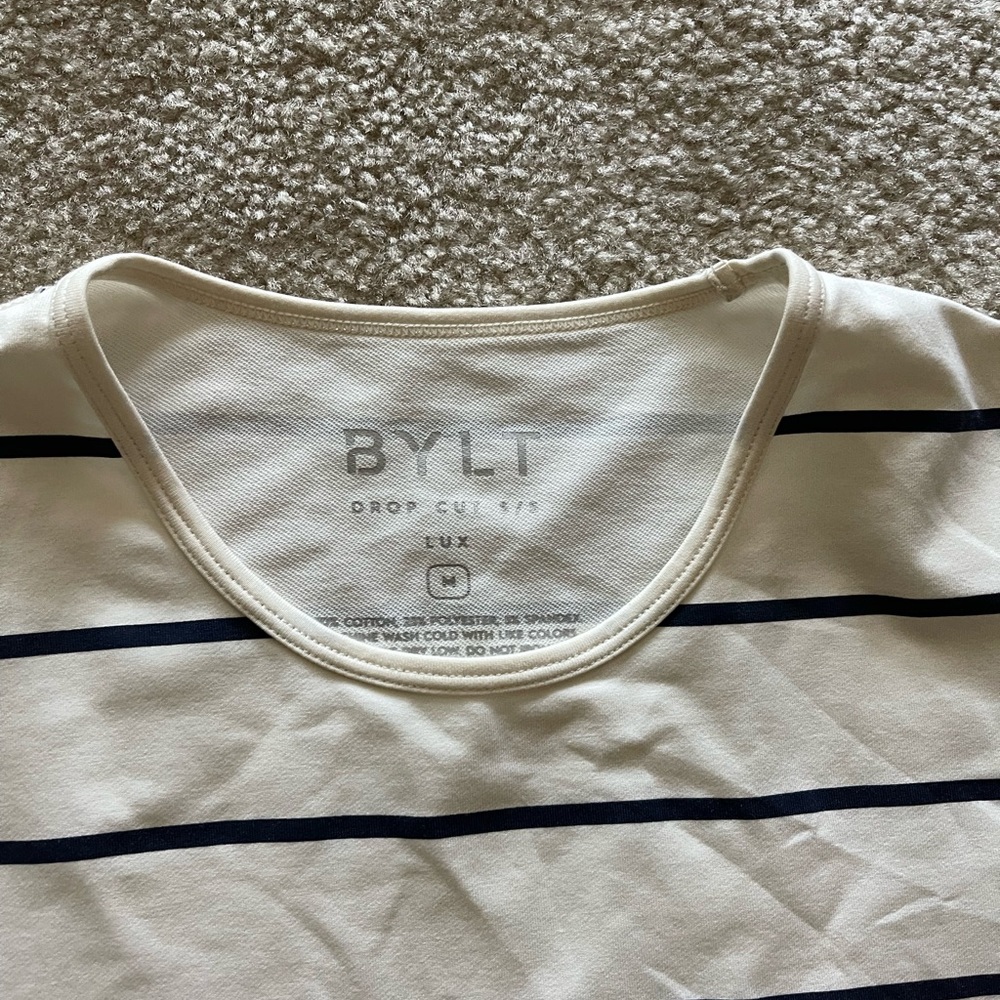 Mens Medium BYLT striped shirt